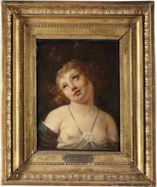 Portrait Of A Young Girl Oil Painting by Jacques Antoine Vallin