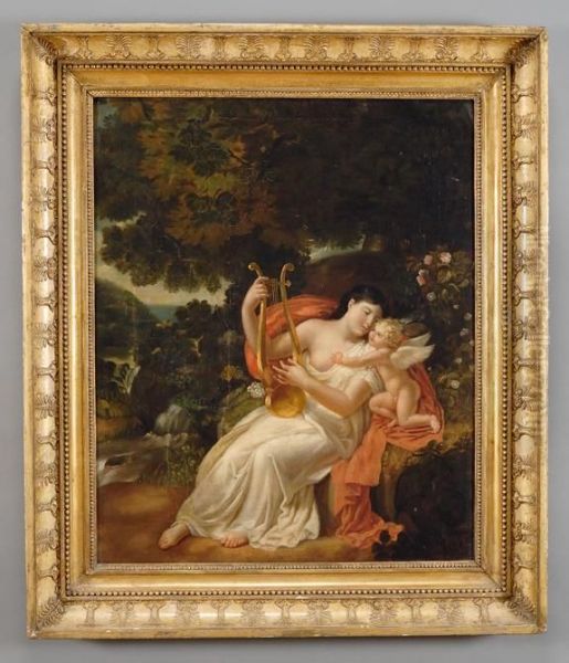 Venere E Amore Oil Painting by Jacques Antoine Vallin