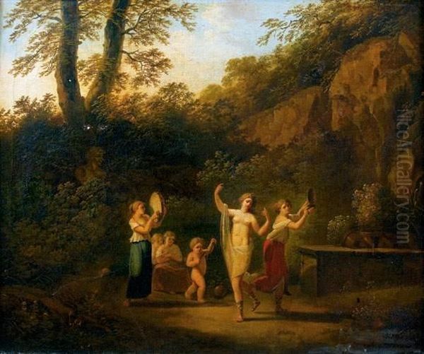 Danseuses Dans Un Paysage Oil Painting by Jacques Antoine Vallin