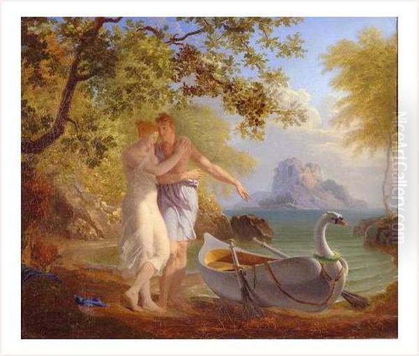 Scene Mythologique Oil Painting by Jacques Antoine Vallin