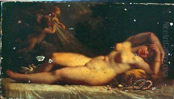 Venus Endormie Oil Painting by Jacques Antoine Vallin