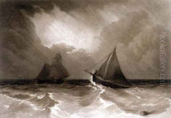 Ship and Cutter, from the Little Liber, engraved by the artist, c.1826 Oil Painting by Joseph Mallord William Turner