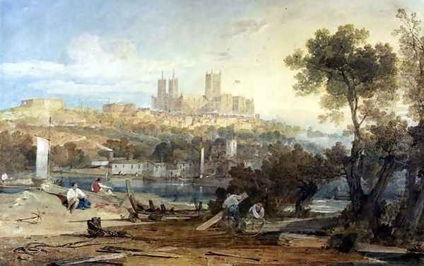 View of Lincoln Oil Painting by Joseph Mallord William Turner