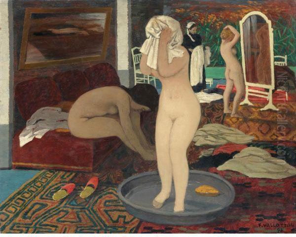 Femmes A Leur Toilette Oil Painting by Felix Edouard Vallotton