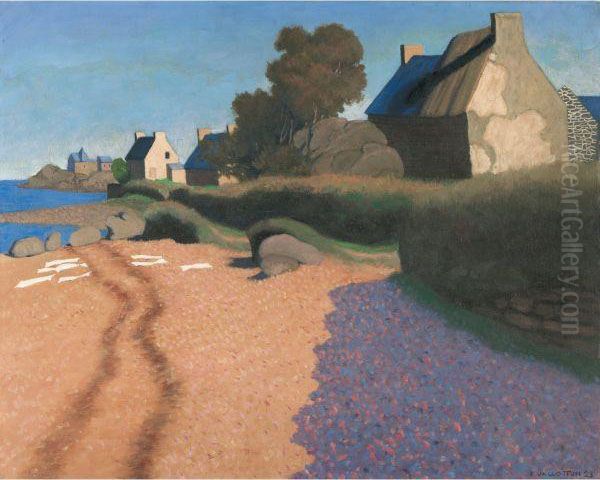 Paysage A Loguivy Oil Painting by Felix Edouard Vallotton