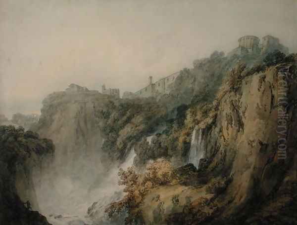 Tivoli with the Temple of the Sibyl and the Cascades, c.1796-97 Oil Painting by Joseph Mallord William Turner