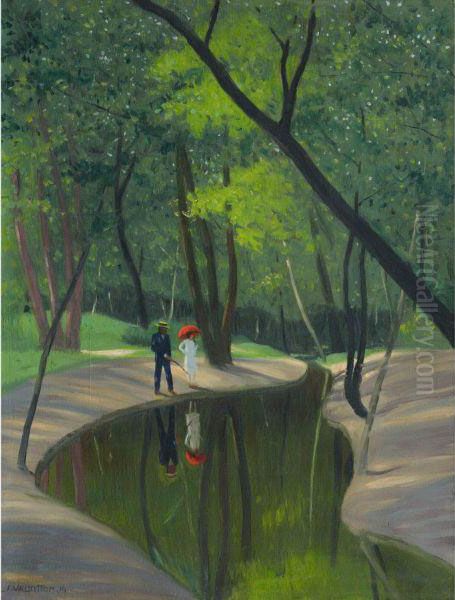 Bois De Boulogne Oil Painting by Felix Edouard Vallotton