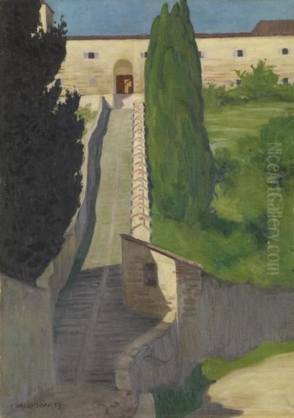 L'escalier Du Couvent San Marco Oil Painting by Felix Edouard Vallotton