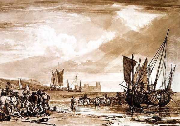 Scene on the French Coast, from the Liber Studiorum, engraved by Charles Turner, 1807 Oil Painting by Joseph Mallord William Turner