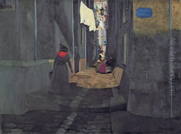 Vieille Rue De Marseille Oil Painting by Felix Edouard Vallotton