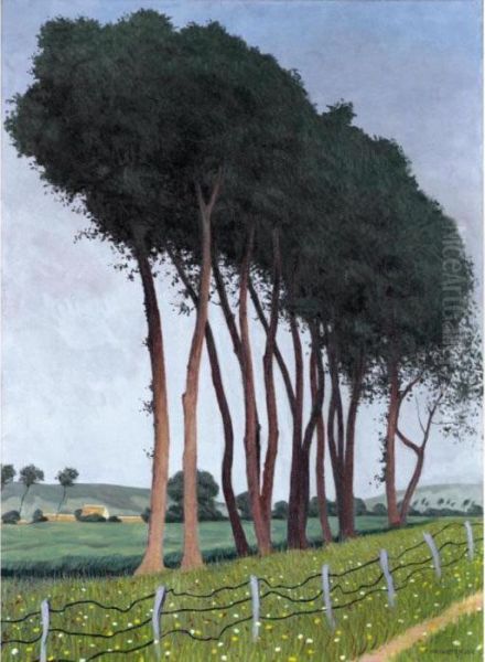 Family Of Trees Oil Painting by Felix Edouard Vallotton