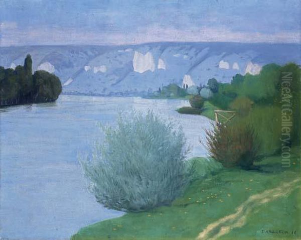 La Seine Pres Des Andelys Oil Painting by Felix Edouard Vallotton