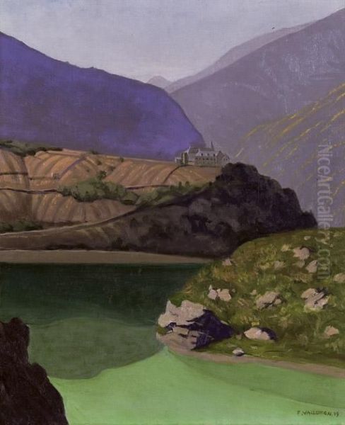 Lac De Geronde I Sierre Oil Painting by Felix Edouard Vallotton