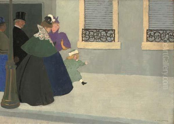 En Promenade Oil Painting by Felix Edouard Vallotton