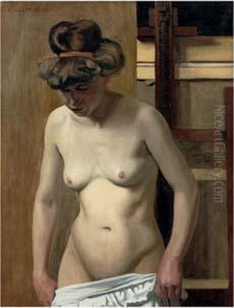 Torse De Femme Nue De Face Oil Painting by Felix Edouard Vallotton