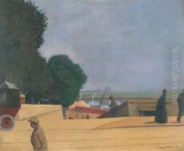 L'entree Du Pont De L'alma Oil Painting by Felix Edouard Vallotton