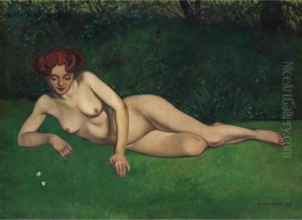 Nu Oil Painting by Felix Edouard Vallotton