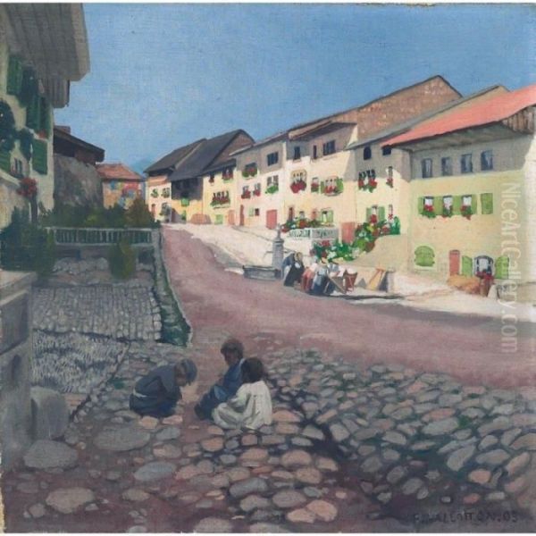 Rue De Gruyeres, 1905 Oil Painting by Felix Edouard Vallotton