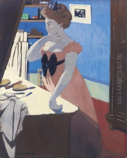 Misia A Sa Coiffeuse Oil Painting by Felix Edouard Vallotton