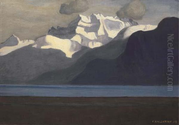 Lac Leman Et Les Dents-du-midi Oil Painting by Felix Edouard Vallotton