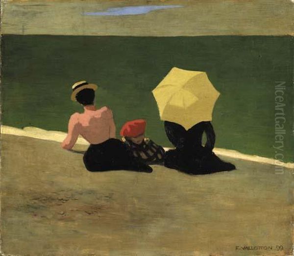 Sur La Plage Oil Painting by Felix Edouard Vallotton