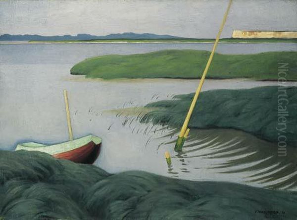 Bateau A Berville Oil Painting by Felix Edouard Vallotton