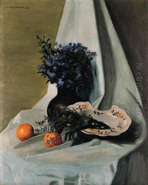 Oranges Et Myosotis Oil Painting by Felix Edouard Vallotton