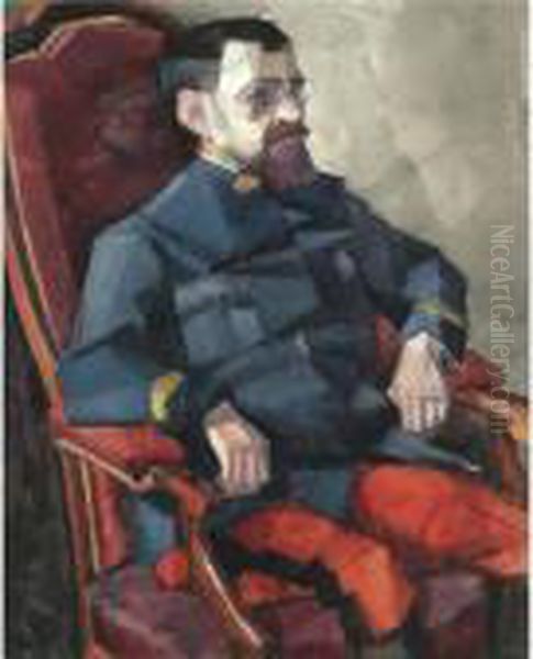 Portrait De Commandant Lambert Oil Painting by Georges Valmier