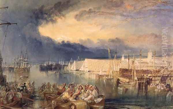 The Dockyard, Devonport, c.1825-29 Oil Painting by Joseph Mallord William Turner