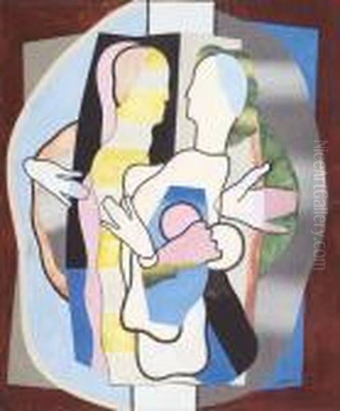 Couple Oil Painting by Georges Valmier