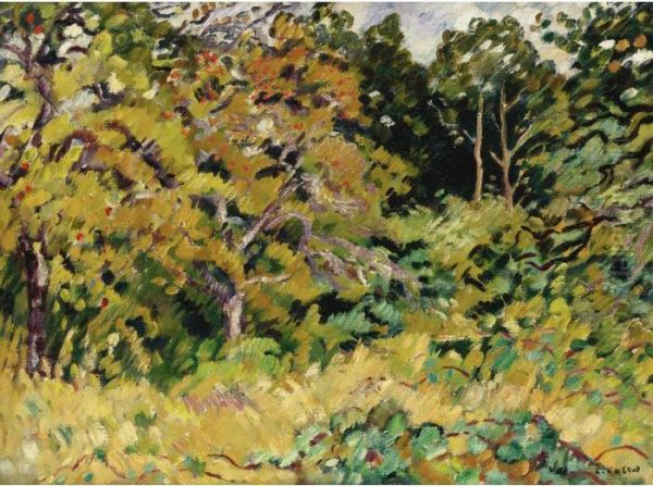 Bouquet D'arbres A Choisel Oil Painting by Louis Valtat