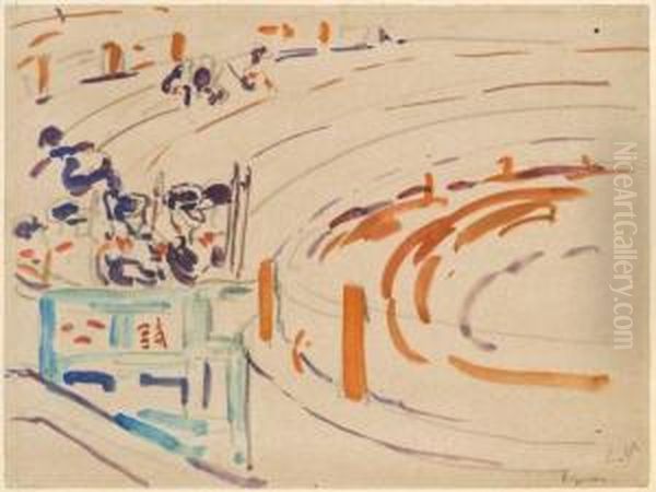 Figueras, La Plaza De Toros Oil Painting by Louis Valtat