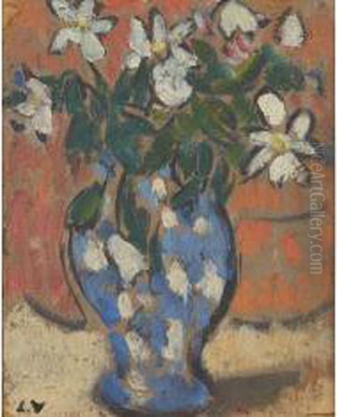 Vase De Fleures Blanches Oil Painting by Louis Valtat