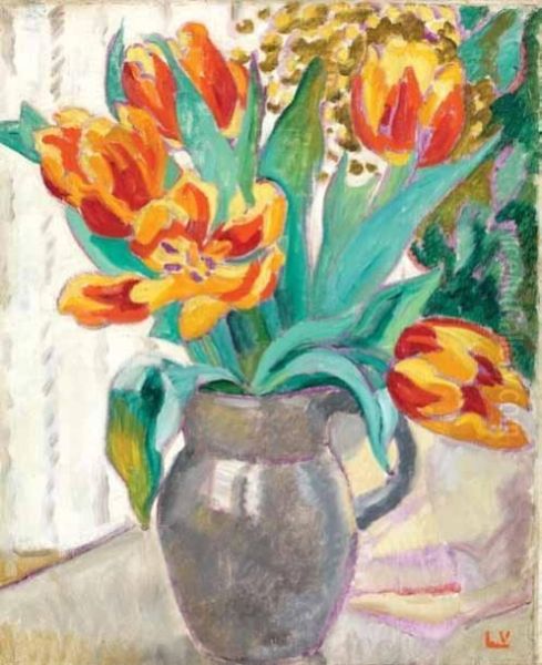 Vase Of Tulips Oil Painting by Louis Valtat