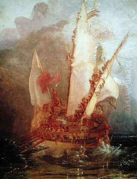 Ulysses Deriding Polyphemus, detail of ship, 1829 Oil Painting by Joseph Mallord William Turner