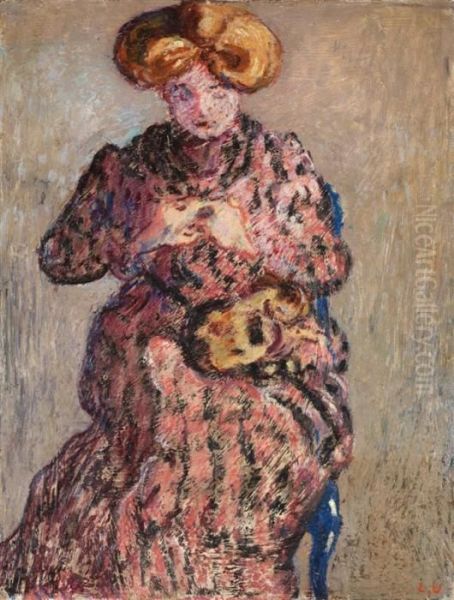 Femme Au Chat Oil Painting by Louis Valtat