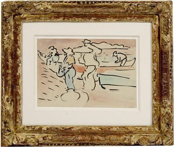 Pecheurs Oil Painting by Louis Valtat