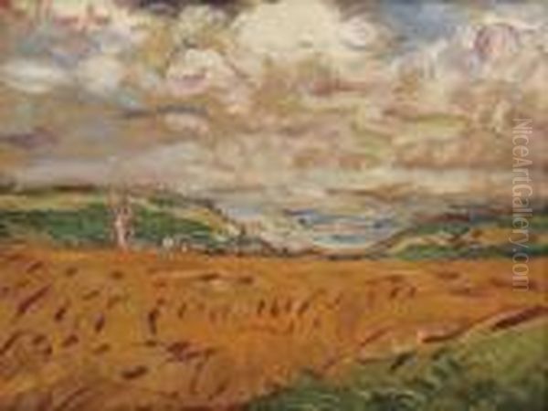 Arromanche, Vue Sur Saint-caome-de-fresnee Oil Painting by Louis Valtat