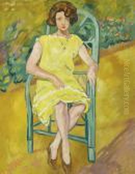 Femme Assise Dans Un Jardin Oil Painting by Louis Valtat