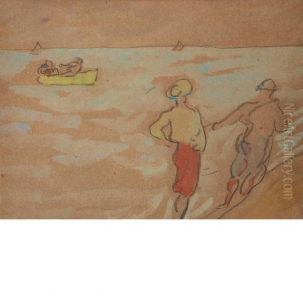 Beach Scene Oil Painting by Louis Valtat