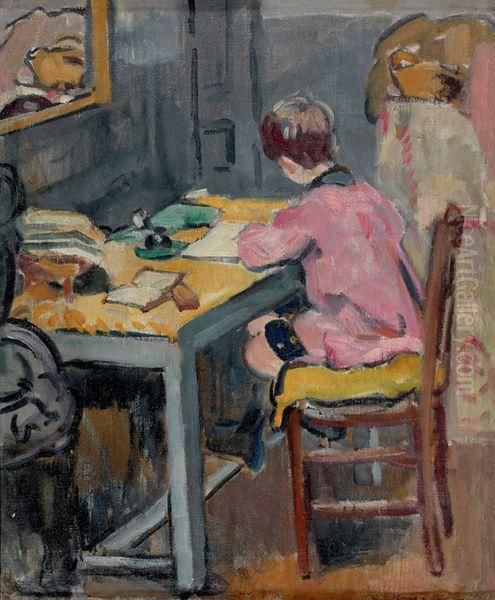 Petit Garcon Dessinant Oil Painting by Louis Valtat