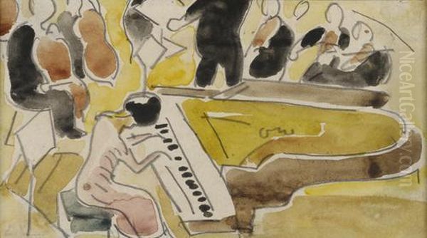 Concerto Pour Piano Et Orchestre Oil Painting by Louis Valtat