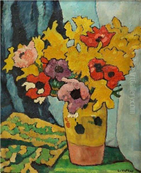 Bouquet D'anemones Et Jonquilles Oil Painting by Louis Valtat