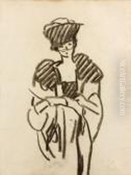 Femme Au Chapeau Oil Painting by Louis Valtat