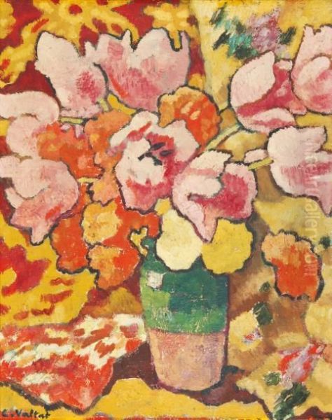 Bouquet De Tulipes Au Pichet Vert by Louis Valtat