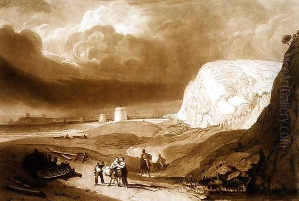 Martello Towers near Bexhill, Sussex, from the Liber Studiorum, engraved by William Say, 1811 Oil Painting by Joseph Mallord William Turner