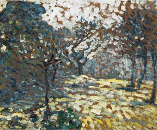 Early Spring In A Garden Oil Painting by Louis Valtat