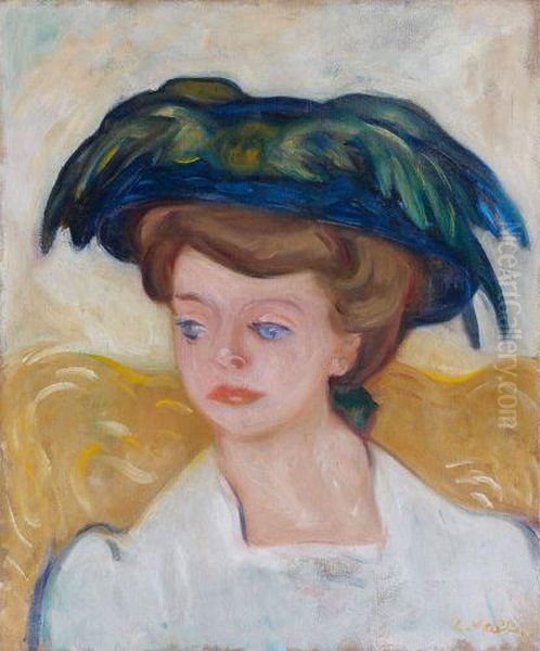 Femme Au Chapeau Vert Oil Painting by Louis Valtat