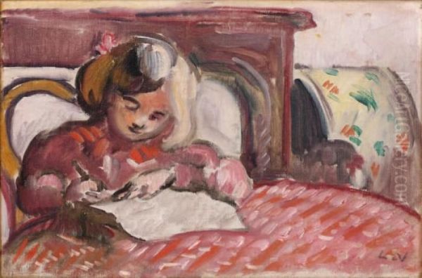 Enfant Ecrivant Oil Painting by Louis Valtat