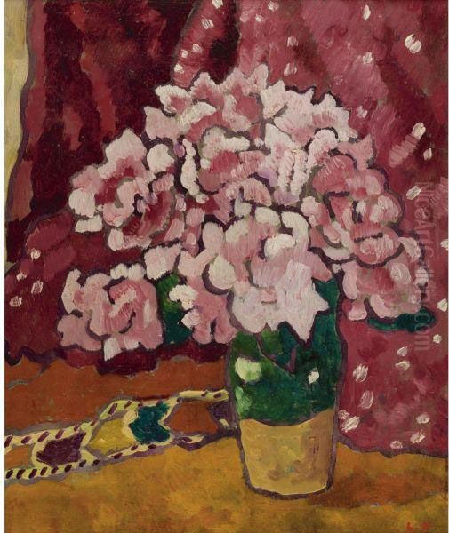 Bouquet De Fleurs Roses Oil Painting by Louis Valtat